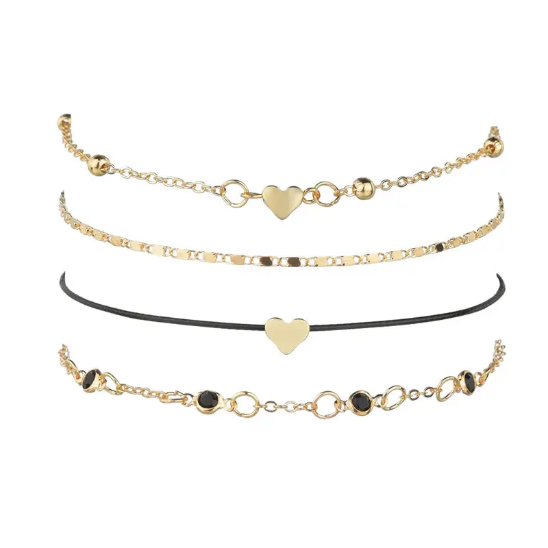 

Fashion Heart Ankle Layering Pendant Anklet Beaded Foot Jewelry Summer Beach Anklets On Foot Ankle Bracelets For Women Leg Chain