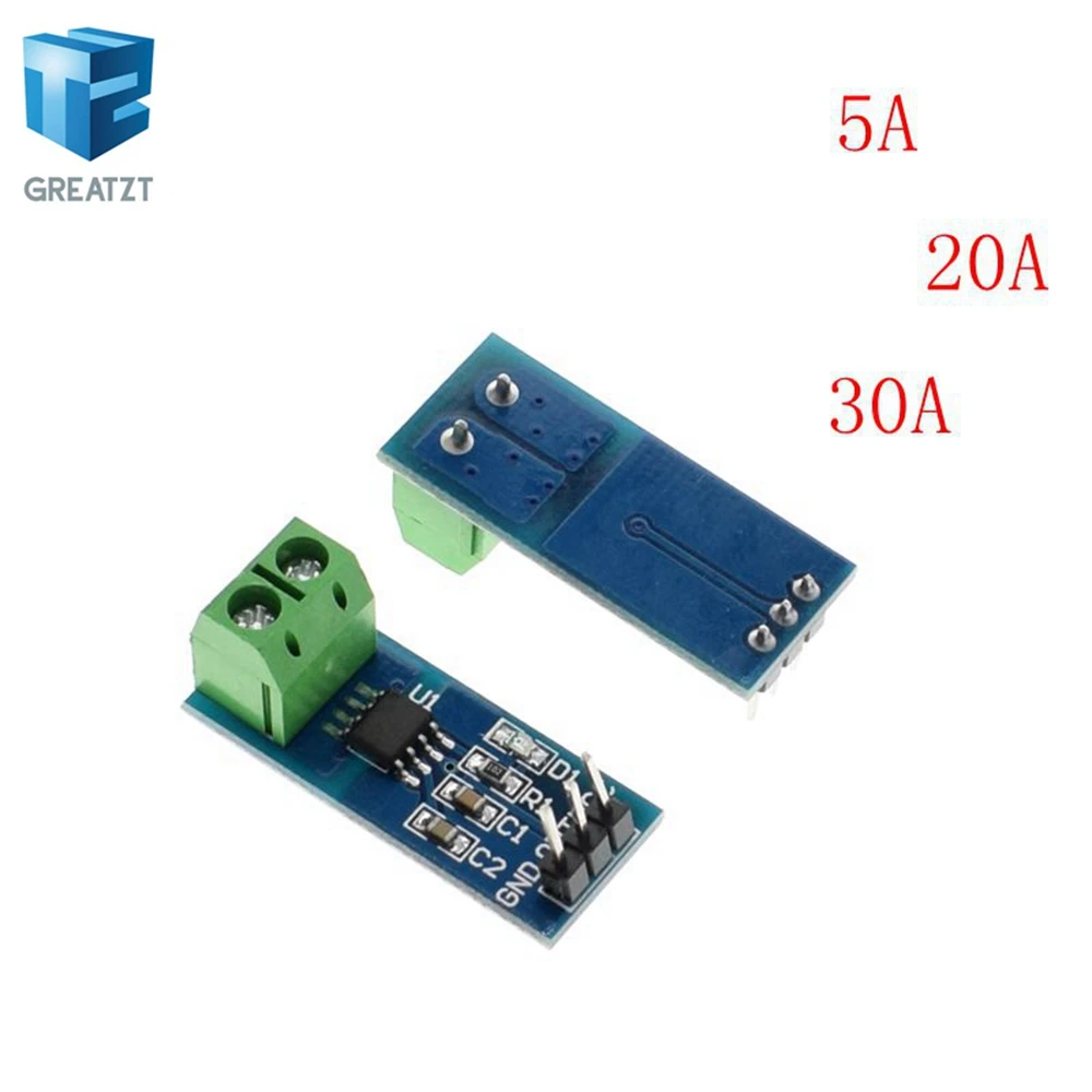 

GREATZT Hot Sale ACS712 5A 20A 30A Range Hall Current Sensor Module ACS712 Module For Arduino 5A 20A 30A