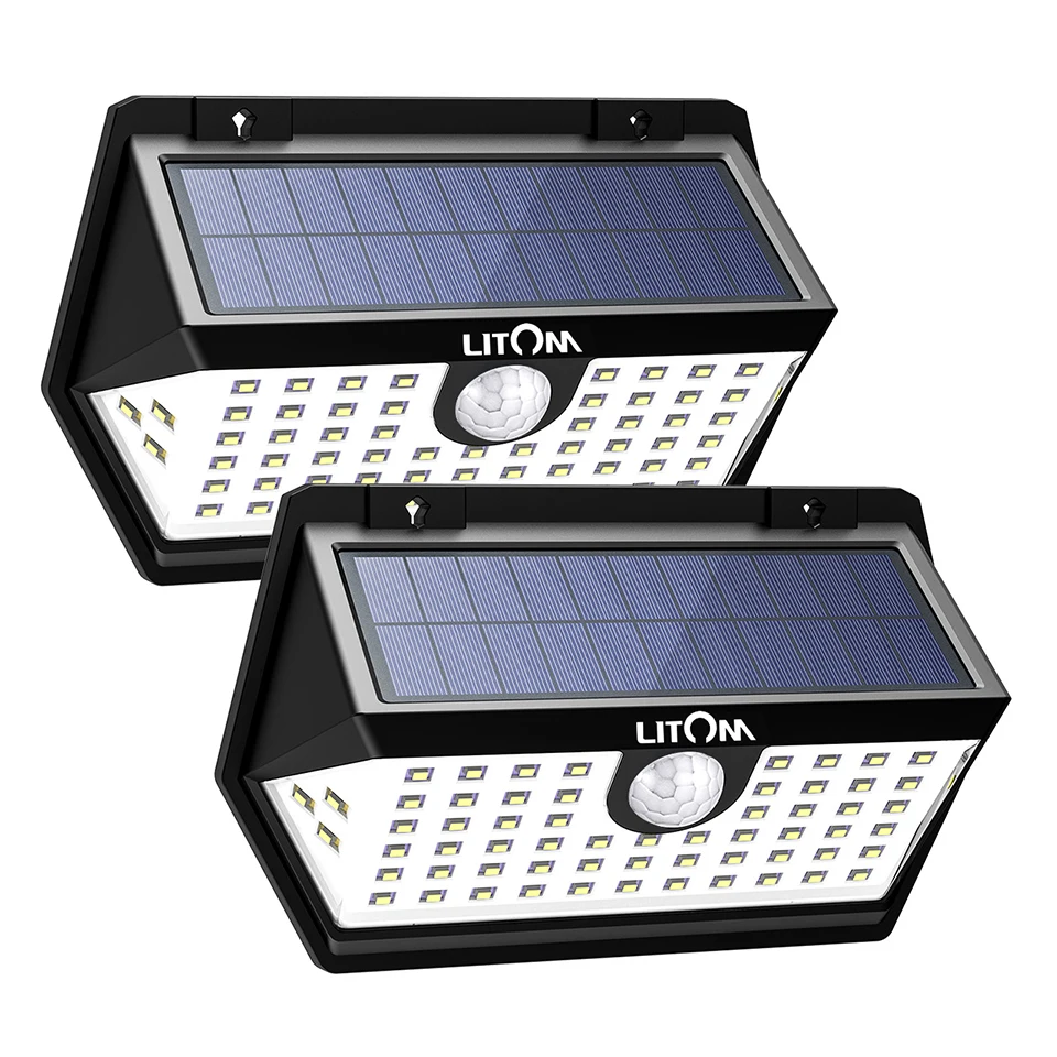 2PCSLot Litom CD184 63 LED Solar Lights ip65 Waterproof Solar Panel (7)