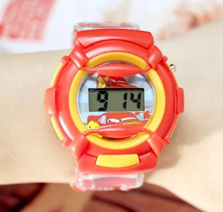 

Silica gel handsome cartoon smart sports watch car boy children electronic watch