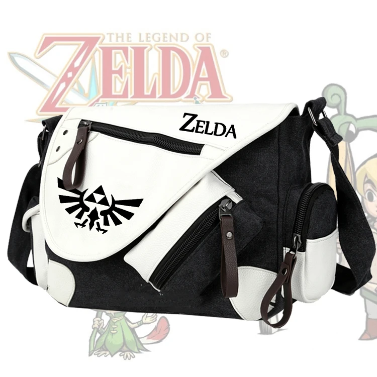 Legend of Zelda black canvas shoulder bag messenger bags Satchel  NEW gift
