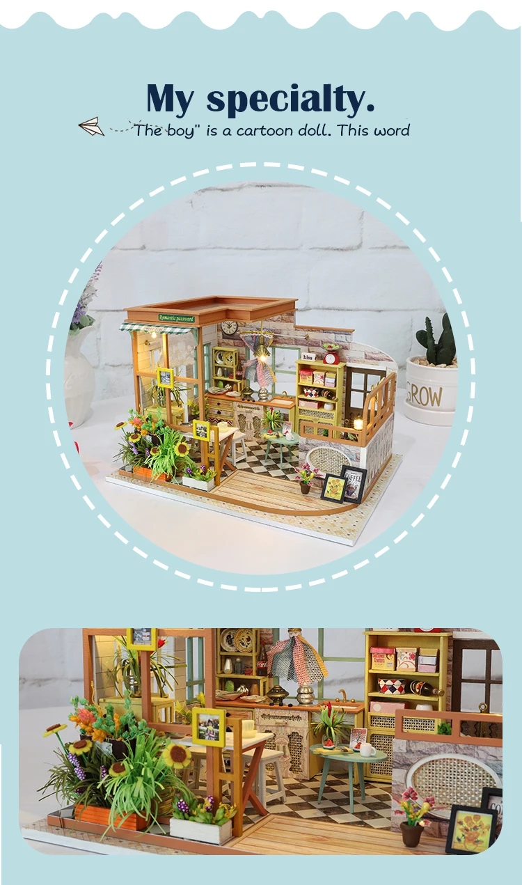 Cutebee Каса кукольный дом мебель миниатюрный кукольный домик DIY миниатюрный дом комната коробка театр игрушки для детей Каса кукольный домик S03B