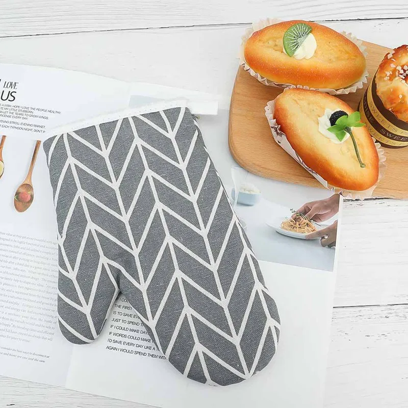 

1pc Oven Mitts Baking Gloves Heat Resistant Cotton Cloth Thicken Microwave Oven Insulation Gloves For Kitchen Tools Accessories
