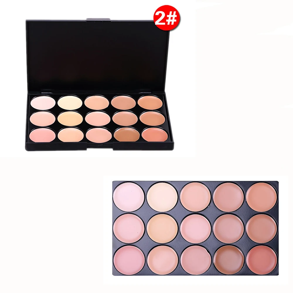 New Professional 15 Color Foundation Make-up Concealers Palette With Brush Makeup Concealer Camouflage Cream Eye Face Cosmetic (8)
