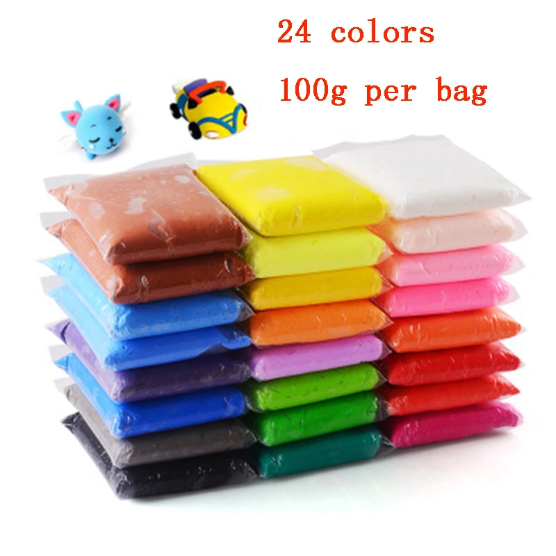 100G Big Size 3D Fluffy Foam Slime DIY Light Soft 24 Colored Clay Education Craft Toy Antistress Kids Toys for Children No Borax