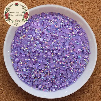 

2mm/2.5mm 5000pcs/pack Resin Flatback Rhinestone Jelly Light Purple AB 14 facets DIY nail art mobile phone decoration