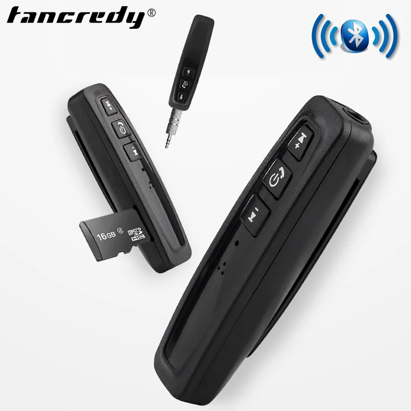 

Tancredy Wireless Car Bluetooth Aux Audio Receiver Adapter TF Card Bluetooth Handsfree Car Kit 3.5mm jack Aux Music Receiver