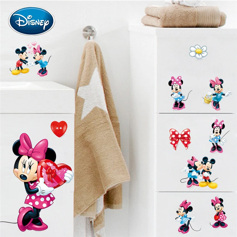 Disney 2 шт./компл. Микки наклейка с Минни детская комната спальня Водонепроницаемая