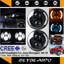 Светодиодный свет автомобиля для Mercedes-Benz G55 7 дюймов фары " светлая полоса налобный фонарь для Jeep wrangler Crambler defender 110 Джимми FJ LJ