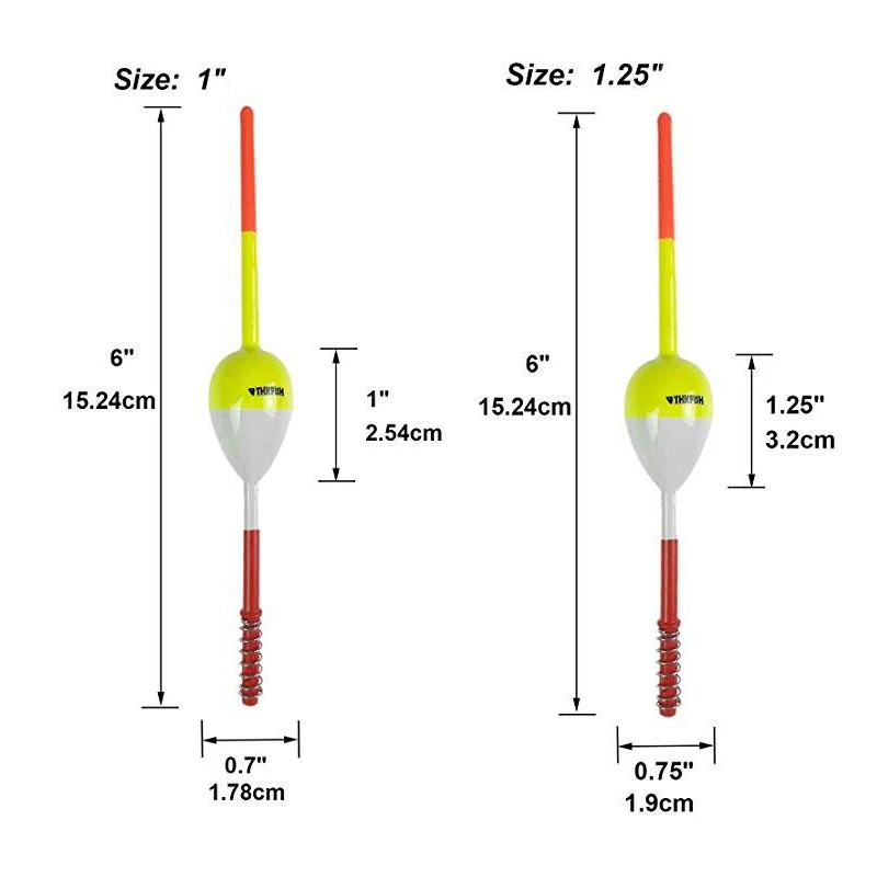 2 шт./лот поплавок для весенней рыбалки 1,25 ''X 6'' " X 6" Crappie Panfish Balsa Деревянный Поплавок для весенней рыбалки