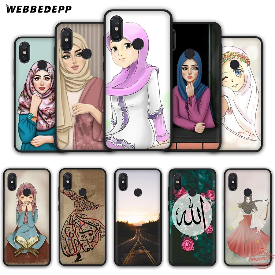 WEBBEDEPP Oriental Woman In Hijab Face Muslim Islamic Gril Soft Silicone Case for Xiaomi Mi 6 8 9 SE MAX 3 A1 A2 Lite F1 Cover | Мобильные