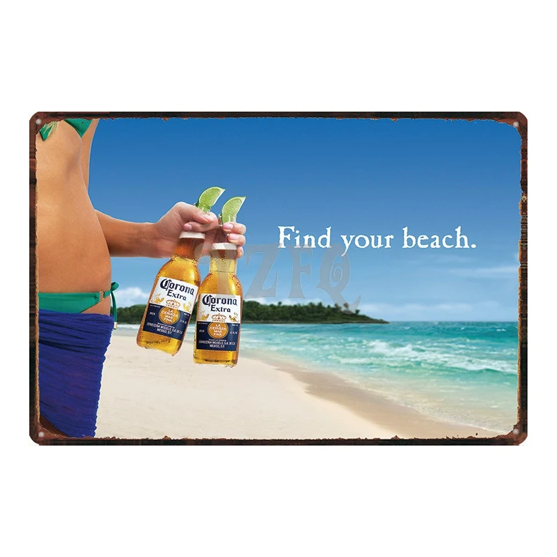 

Beer Tin Sign Plaque Metal Vintage Beach Retro Plate Wall Pub Restaurant kitchen Home Art Music Bar Decor Wall Sticker DU-2615