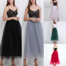 Новая женская Ретро шифоновая плиссированная Двухслойная юбка длинная с резинкой в талии Макси платье