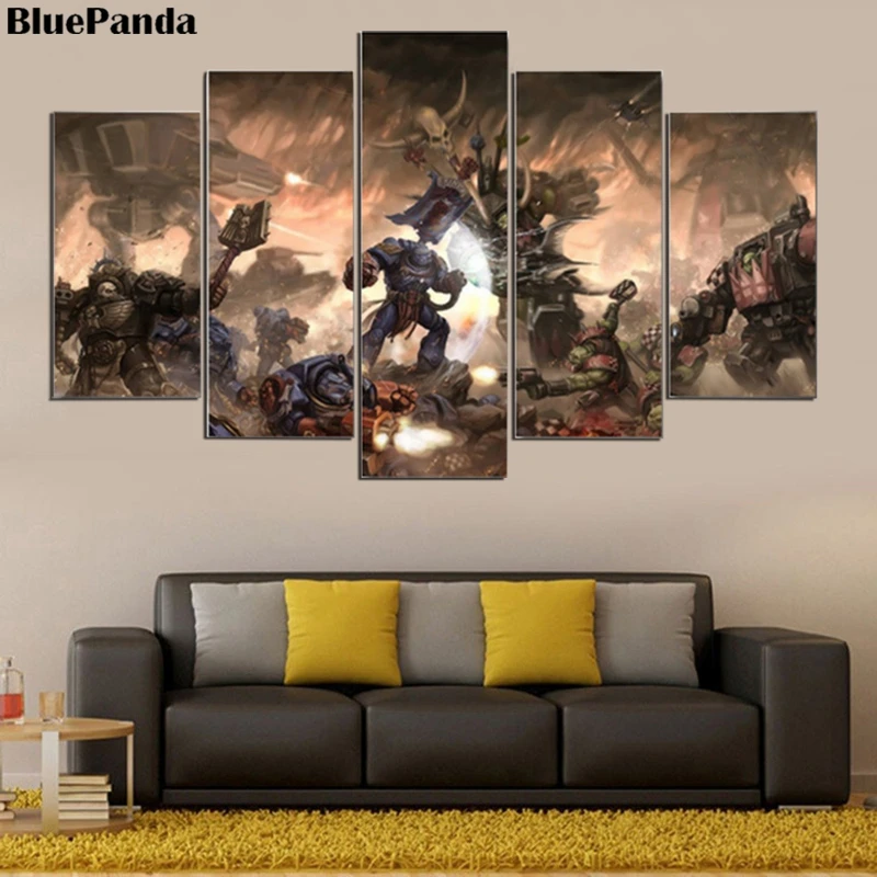 Us 7 2 28 Off Boys Locker Room Gaming Painting 5 Pieces Wall Art Canvas Printing Modern Poster Pictures For Bedroom Home Decor In Painting