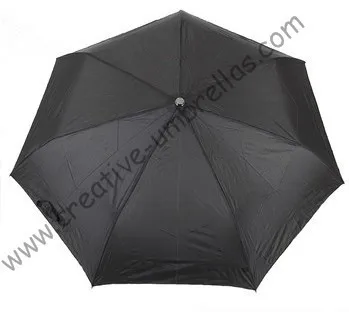 Профессионально изготовленные зонты, 6 k ребра, три сложения Авто Открыть и авто закрыть зонты, ветрозащитный, черный, карман