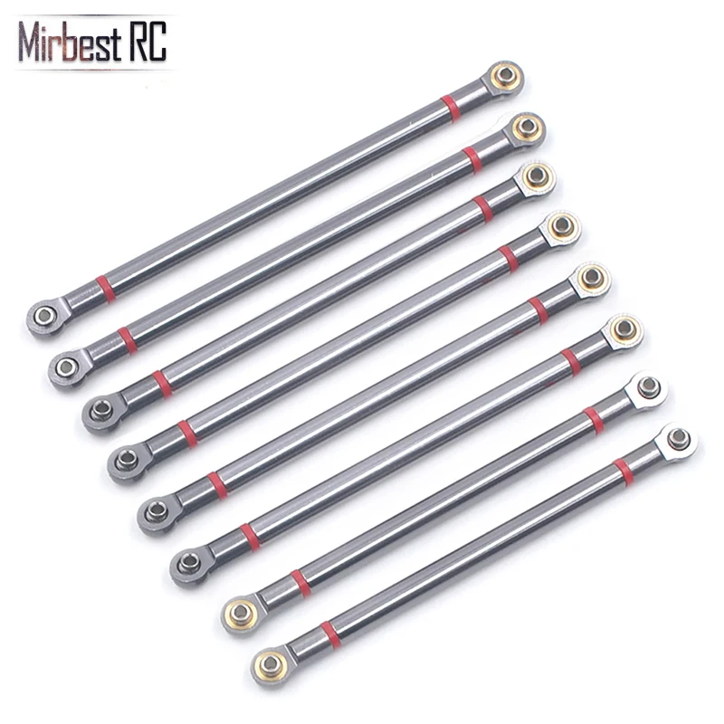 

8pcs/lot Alloy Link Rod 313MM Wheelbase Suit for Axial SCX10 1/10 RC Crawler Car Parts traxxas trx4 rc car 1:10 parts