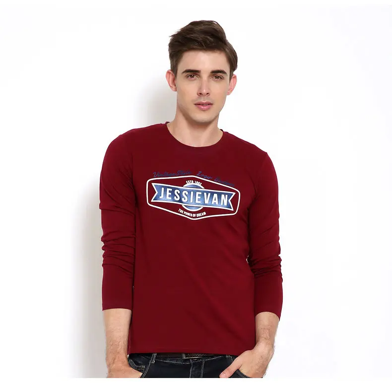 4Colors Mens T shirts long sleeve Print Muls Brand Top Quality T-Shirts Male Auumn Spring Plus size 4XL 3XL Tshirts for Man 2017-02
