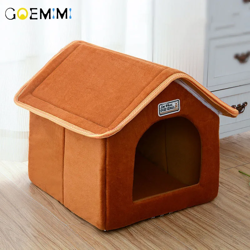 

Pet House Foldable Bed With Mat Soft Winter Dog Puppy Sofa Cushion House Kennel Nest Bed For Small Medium Dogs House For Cats