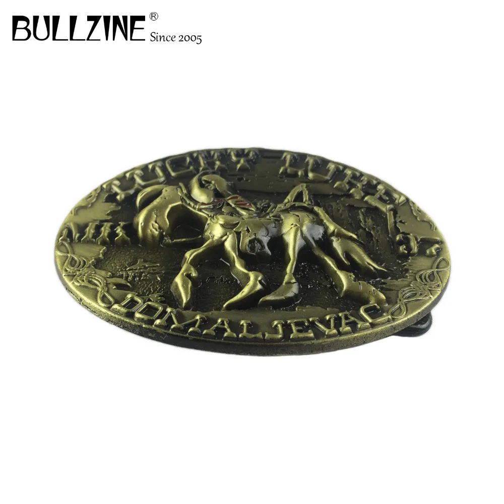 Bullzine Lucky luke horse ковбойский ремень в стиле вестерн пряжка с античной латунной