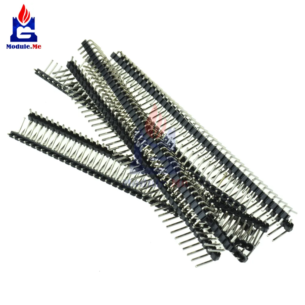 

diymore 10PCS/Lot 40Pin Header 2.54mm Single Row Right Angle Pin Header