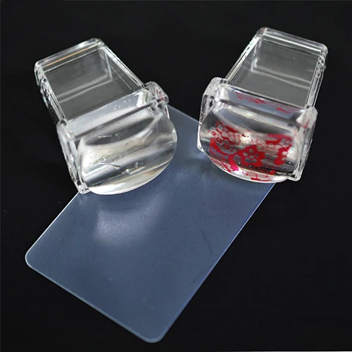 

2Pcs/Set Jelly Silicone Nail Art Stamper Scraper Polish Print Nail Stamping Tool