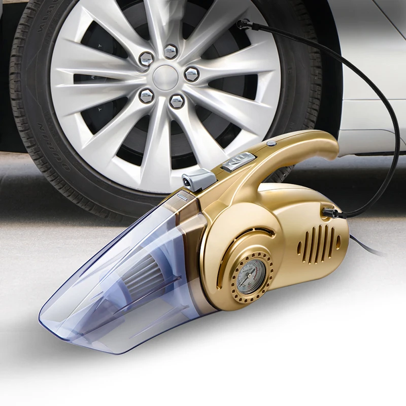 

4 in 1 Wet& Dry Car Vacuum Cleaner & Tire & Inflator Tire Pressure Gauge & LED 120W Aspiratoras Auto Vacuums Cleaner Dust