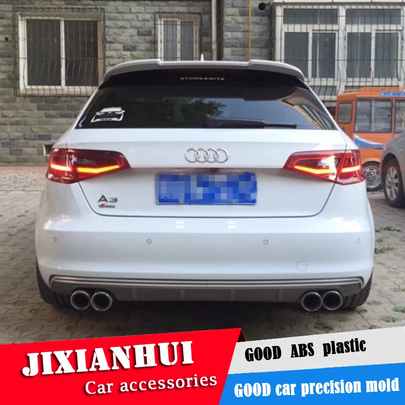 Tanie Do Hatchback Audi A3 Spoiler 2014 2018 Audi A3 Spoiler materiał z tworzywa sztucznego ABS samochód tylne skrzydło kolor tylny spojler