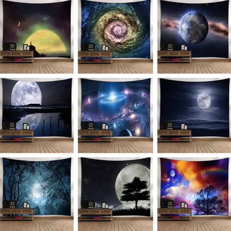 cosmic space moon tapestry