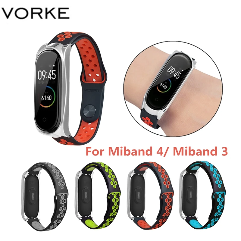 Vorke VKS7 силиконовый ремешок для mi band4 двойной цветной браслет для Xiaomi mi Band 3 ремешок для mi band 4 браслет mi band 3 ремешок