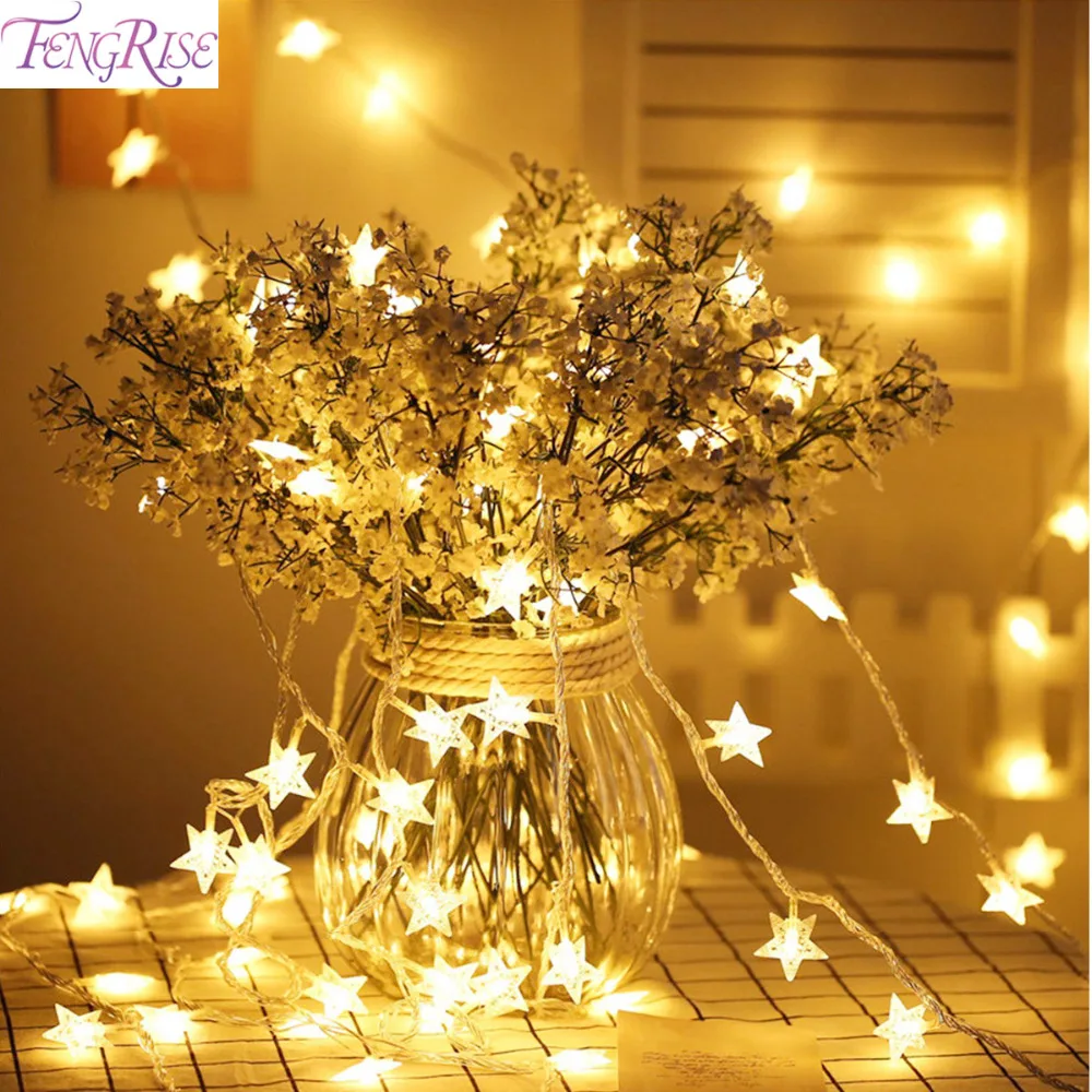 

FENGRIS 3M 20pc Led String Fairy Star Lights led light for home Decoration Romantic Wedding Event Happy Birthday Party Supplies