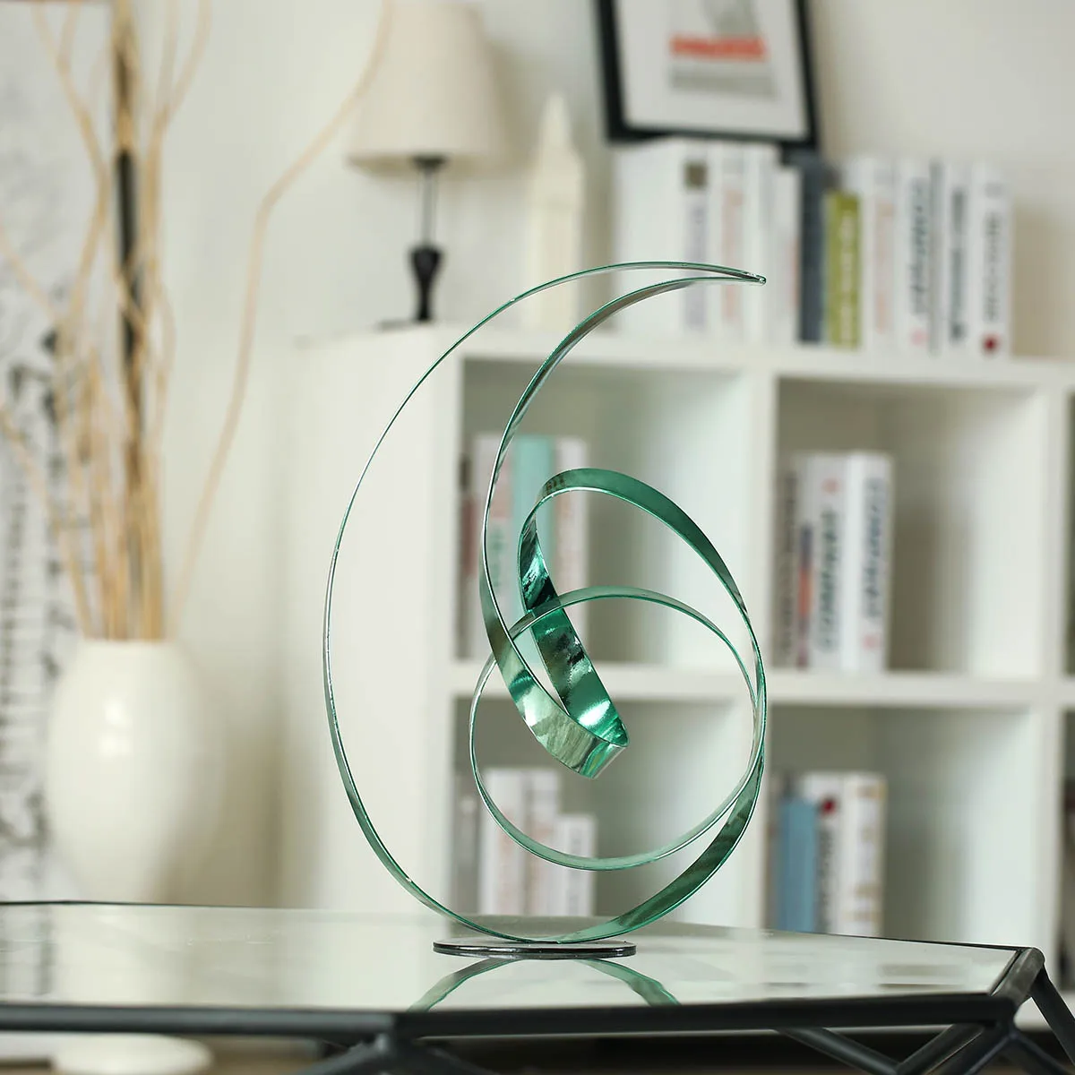 

Tooarts Aesthetic The Standing Ribbon Metal Sculpture Modern Abstract Sculpture Freestanding Sculpture Indoor Outdoor Decor