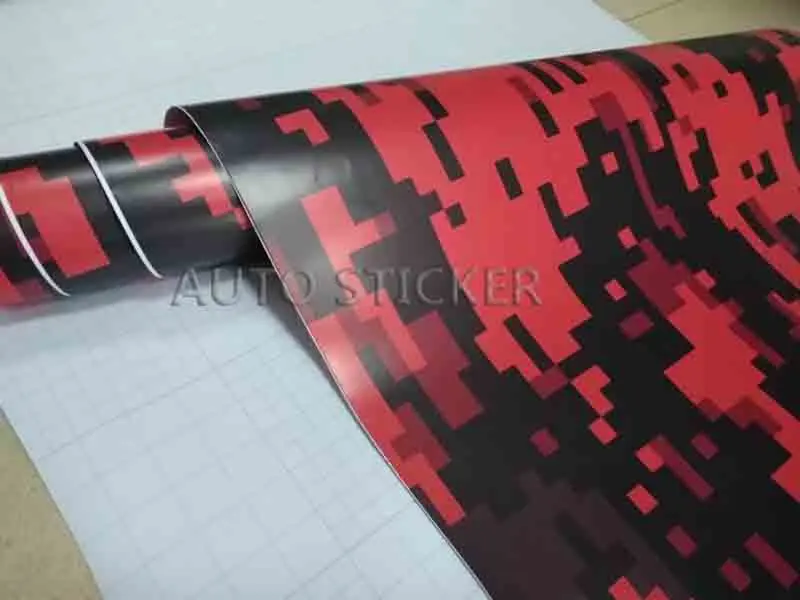 red black digital camo vinyl car wrap 77