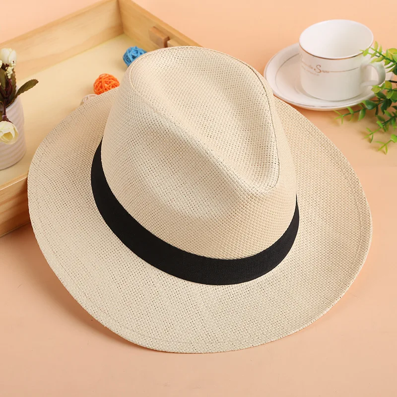 Лидер продаж, летняя соломенный джазовый головной убор с бантом, модная пляжная Панама, одноцветная кепка для женщин и мужчин, солнцезащитные шляпы с защитой от УФ-излучения