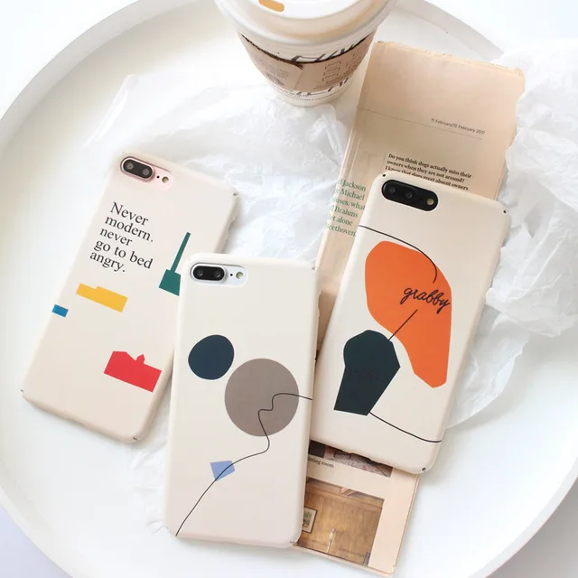 

Abstract painting scrub hard case for iphone X 7 7Plus Matte hard plastic Case for iphone 6 6s 6Plus 8 8plus back cover