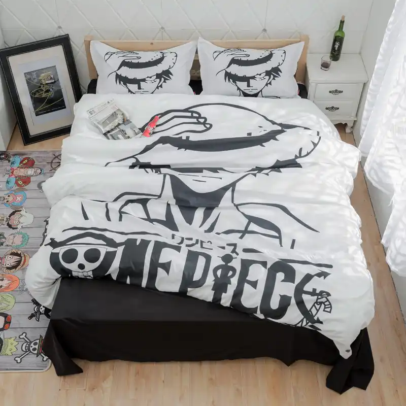 Set Tempat Tidur Amplas Kartun Animasi One Piece Naruto Anjing