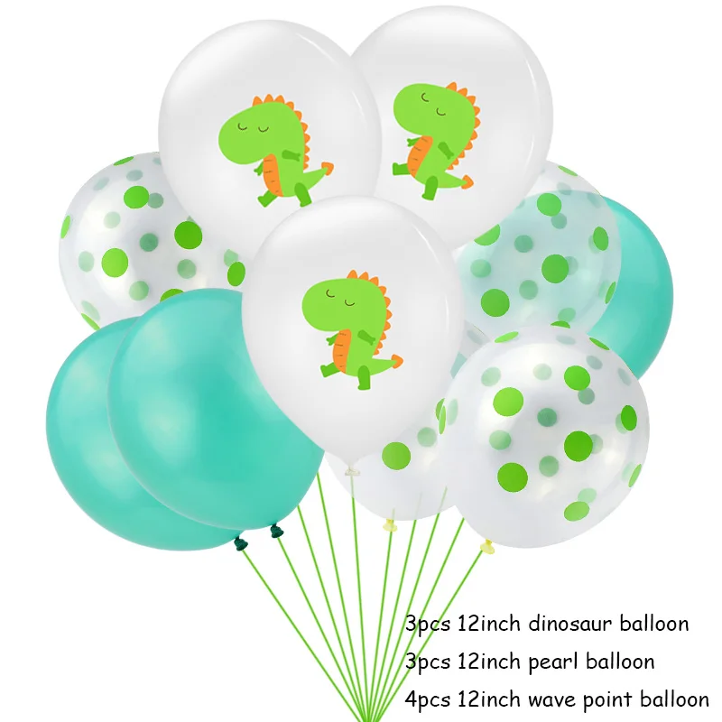 10 шт. 12 дюймов мультфильм серии динозавров латексные шары День Рождения Вечеринка для малышей украшения для детской вечеринки - Цвет: Balloon 10pcs