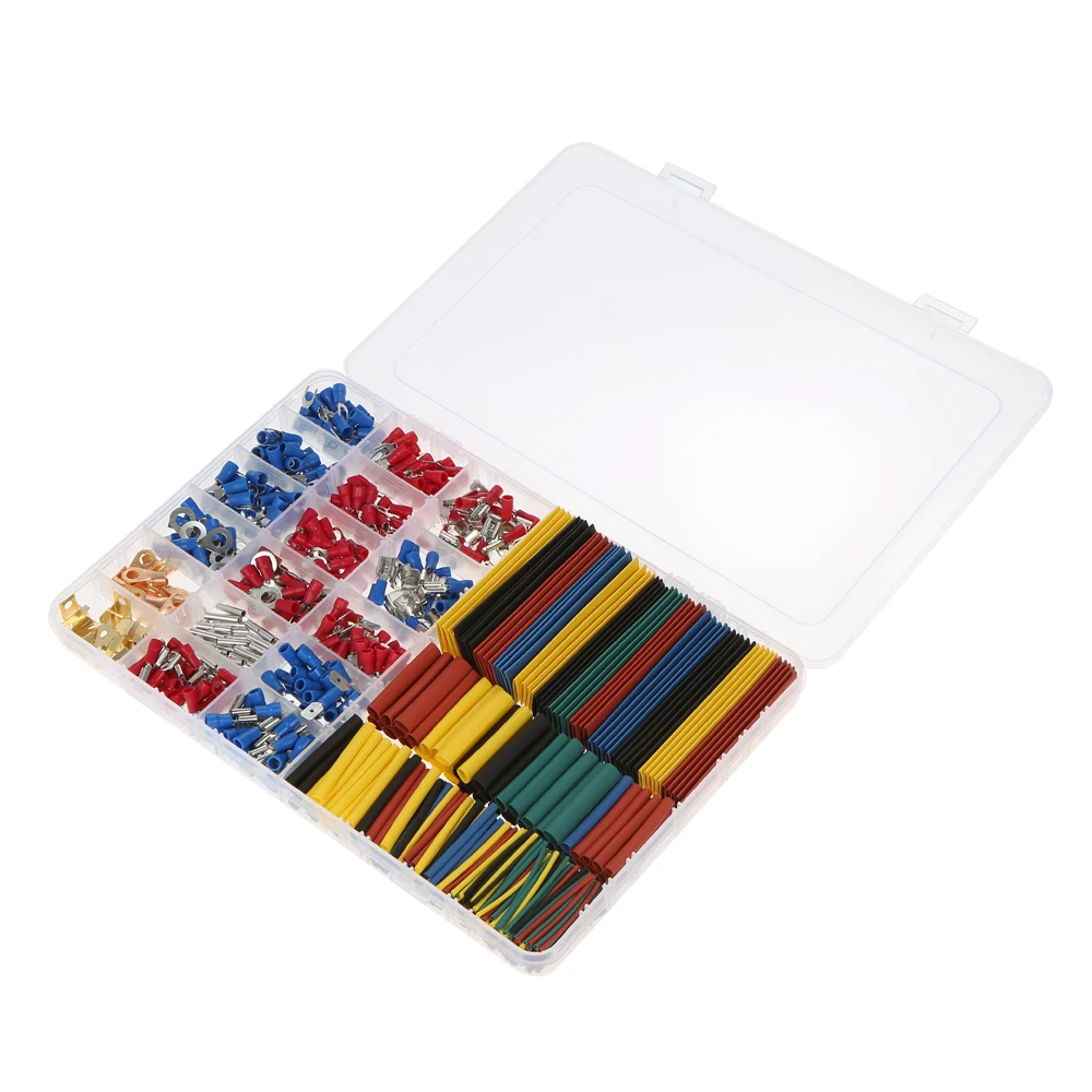 

678PCS Car Cable Wire Electrical Set - 350PCS Terminals Connectors + 328PCS 2:1 Shrinkable Tube Polyolefin Halogen-Free Heat