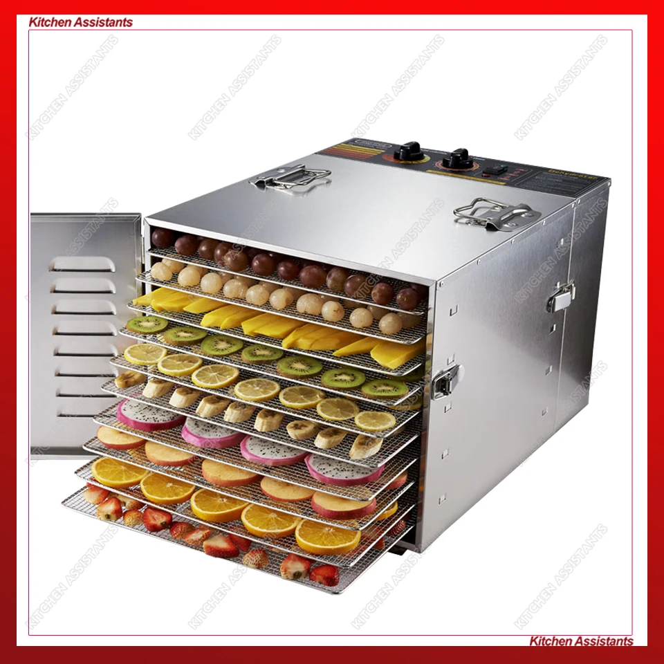 

ST01 10 Layers Food Fryer Machine Food Dehydrator Snacks Dehydration Dryer Fruit Vegetable Herb Meat Drying Machine