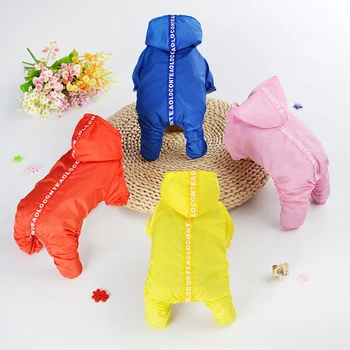 

4 Color Hooded Pet Dog Raincoats Waterproof Clothes For Small Dogs Chihuahua Yorkie Dog Raincoat Poncho Puppy Rain Jacket XS-XXL