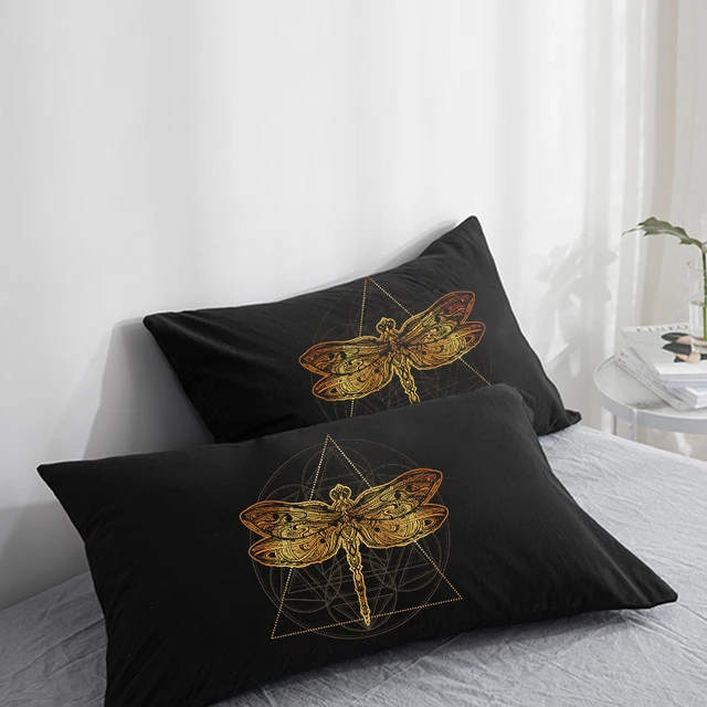 Funda de almohada personalizada, 50x70, 50x75, 50x80, 70x70, funda de  almohada decorativa OM redonda, dorada sobre ropa de cama negra, envío  directo - AliExpress