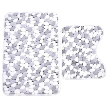 2 шт./компл. мягкий хлопок Галька форма половик пьедестал коврик нескользящий, для туалета пол ковры наборы моющийся набор сантехники