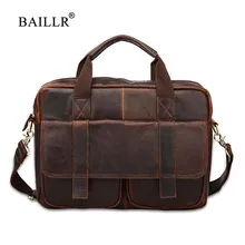 BAILLR бренд воловья кожа мужской деловой портфель роскошный дизайн сумка через плечо из натуральной кожи высокое качество модная сумка для мужчин
