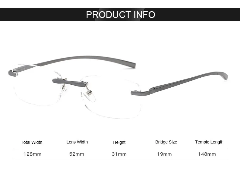 Новинка, очки для чтения из серого сплава, мужские очки для пресбиопии, ультралегкие прозрачные линзы, безрамочный считыватель+ 1,0+ 1,5+ 2,0+ 2,5+ 3,0+ 3,5+ 4,0