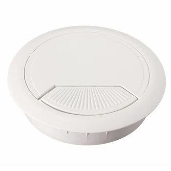 

5 pcs Computer Desk Cable Cover Plastic Cable Entry Cable Box 60mm White