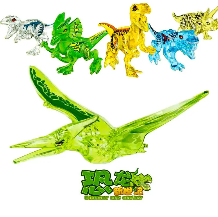 6 шт./компл. YE 77034 тираннозавров Рекс прозрачный мир динозавров набор кирпичей модель строительные блоки коллекция игрушек для детей подарок