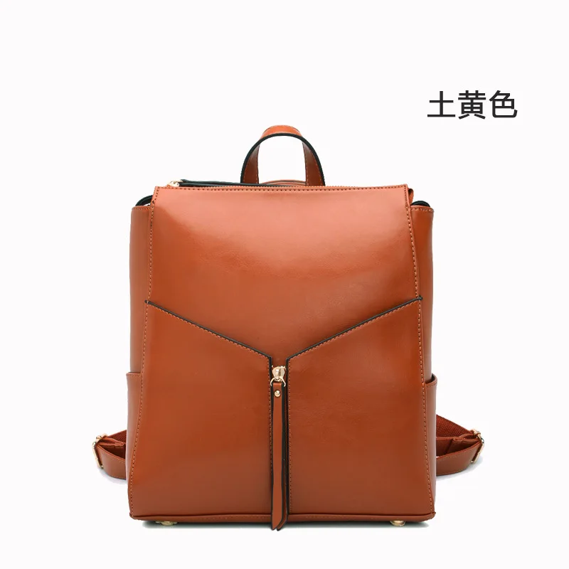 brown Новинка 010718 года; Модный женский кожаный рюкзак - Цвет: brown