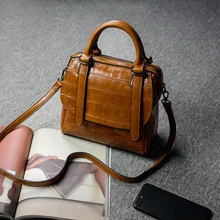 Chunchao коричневая аутентичная женская сумка натуральная кожа женская крокодиловая сумка винтажная большая курьерская женская сумка брендовая сумка