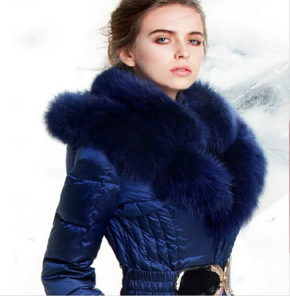 Leather suede sheepskin coat women fox fur coat winter