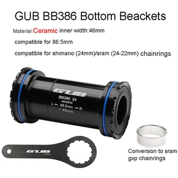 

GUB Ceramic Bicycle Bottom Bracket 24mm Press-fit Bike Axle Waterproof BB Crank Set MTB bike interlock Cycling for Shimano Sram