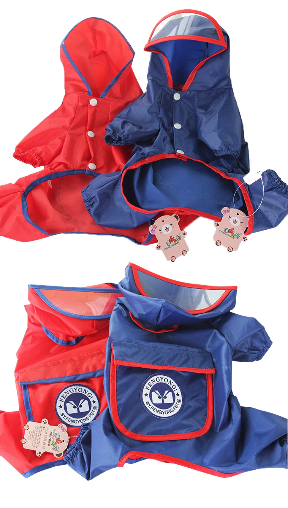 HEYPET Pet собачьи плащи с капюшоном с буквенным принтом уличная одежда для маленьких средних щенков водонепроницаемая одежда для собак куртка комбинезоны